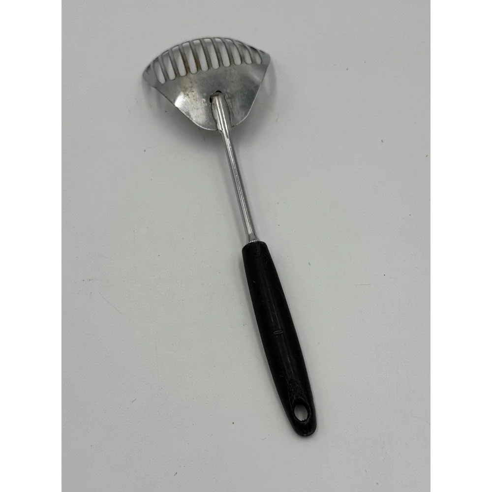 Vtg Ekco Kitchamajig Slotted Spoon Strainer Whip Utensil Black Handle USA